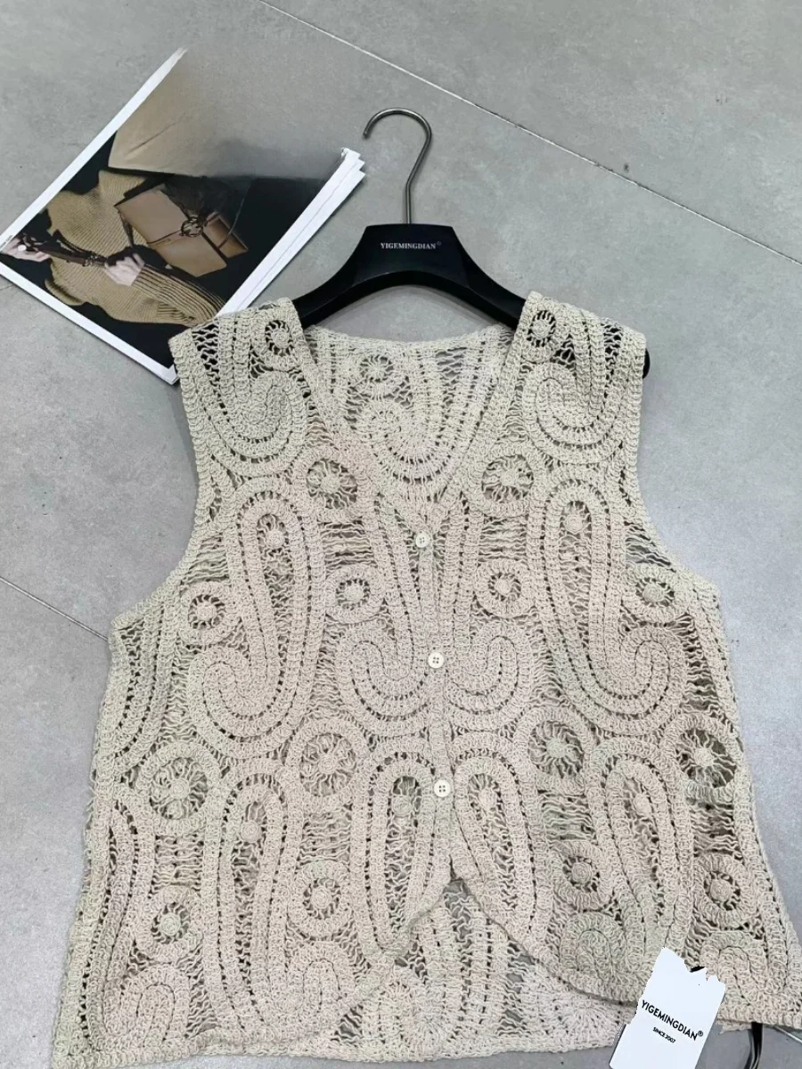 Primavera Estate 2025 Canotta da donna con aggancio Svel Canotta V-ne Coreano Sle Design dimagrante Capispalla in cotone 00%