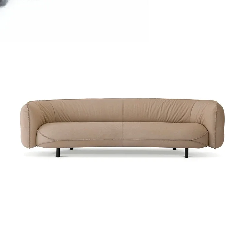 Minimalist light luxury designer furniture creative small apartment model room living room leisure straight row sofa