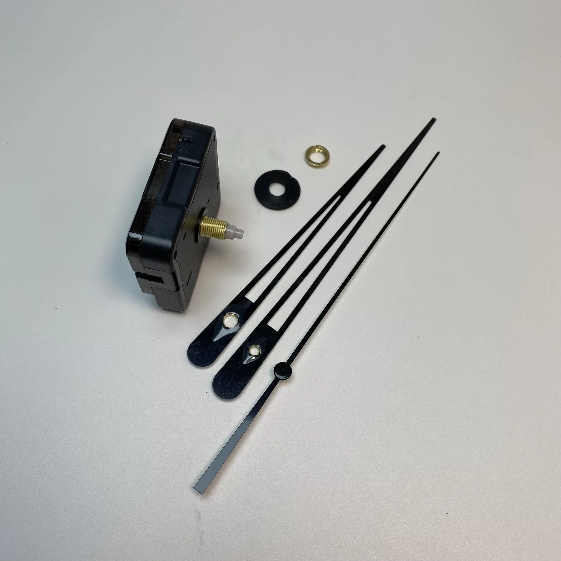 Silent Sweep Quartz Clock Movement Mechanism with Long Black Hands Kit Replacement Parts for DIY Wall Clock Making Repair