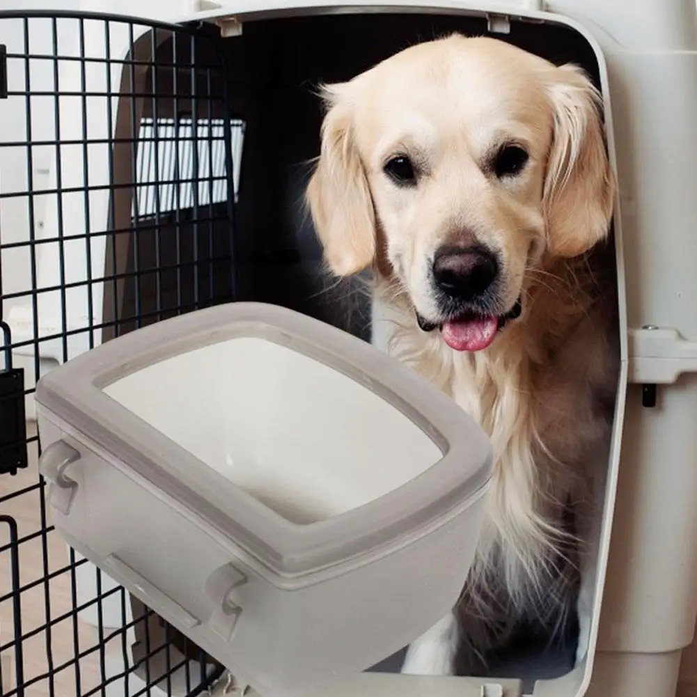 Pet Kennel Cage Bowls Hanging Crate Bowl Spill Proof Plastic Water Feeder Dish for Carrier Wire Cages Dog Cat Food Container view 3
