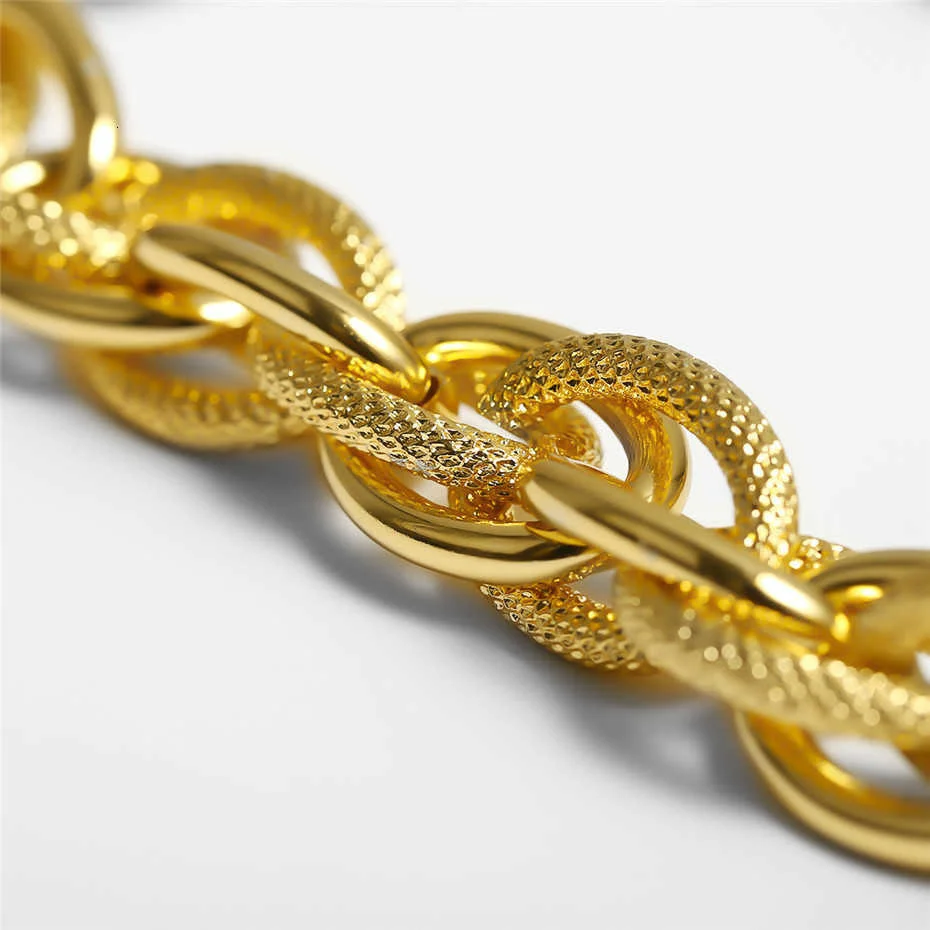 Hohe Qualität Punk-Lock Choker Halskette Anhänger Frauen Kragen Erklärung Marke Gold Farbe Chunky Dicke Kette Halskette Steampunk Männer – Detail 12