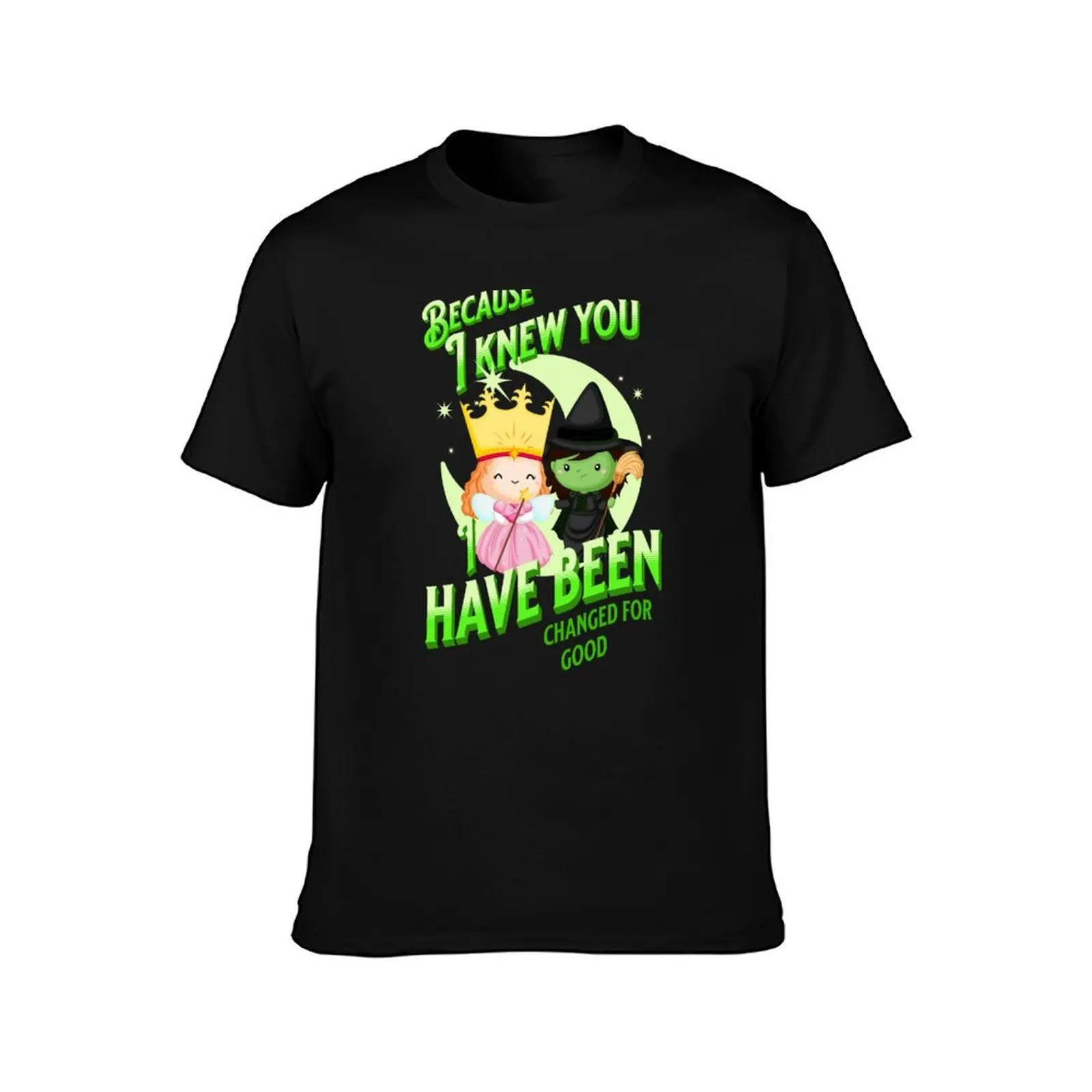 Wicked The Musical Because I Knew You T-Shirt, Summer Casual Cotton Tee, Oversized Streetwear Tops, Vintage Graphic Print