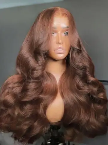 Body Wave Chocolate Brown Lace Front Wigs Human Hair Pre Plucked Brazilian Brown Virgin Hair Glueless HD Frontal Wig For Women