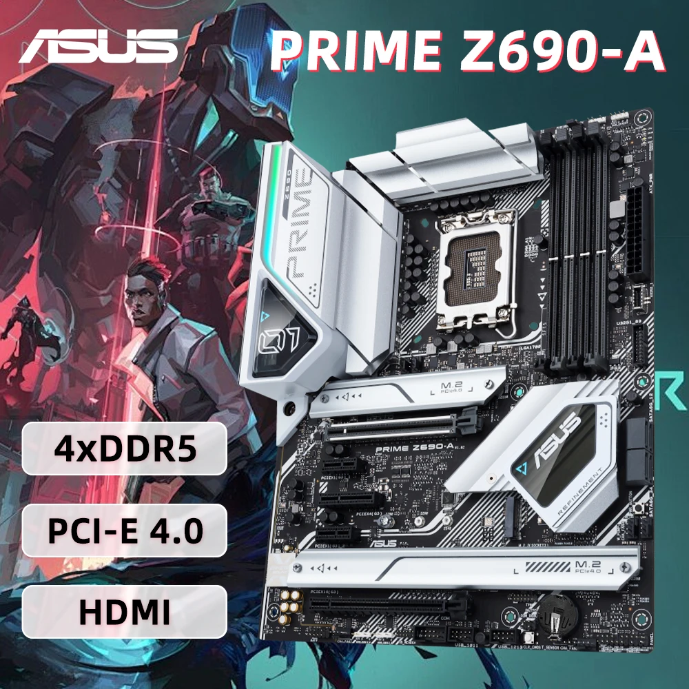 Imagem -02 - Asus-prime Placa-mãe com Soquete Lga 1700 Intel Core 1st e 12th Gen Core i3 i5 i7 i9 Processadores Ddr5 Dimm