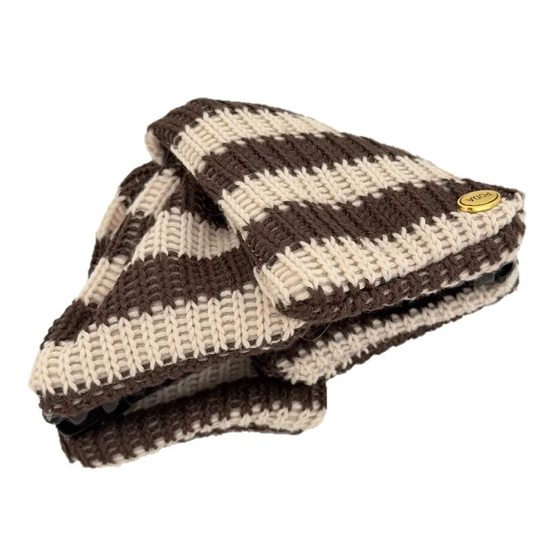 New winter wool knitted cross grab clip gold standard hairpin femininity versatile shark clip view 5