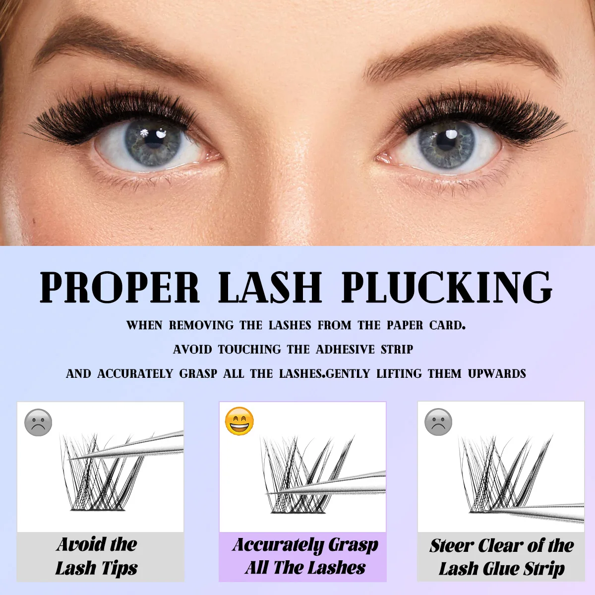 Kit de grappes de cils, Kit d'extension de cils à Volume épais, boucles C, avec brosse à Mascara, dissolvant de colle pour cils, applicateurs de cils