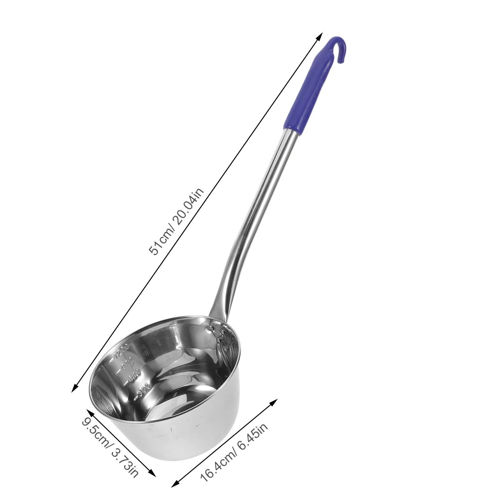 Household Stainless Steel Water Ladle Long Handle Bath Scoop Kitchen Soup Dipper Water Scoop Spoon Easy Clean Drip-Free