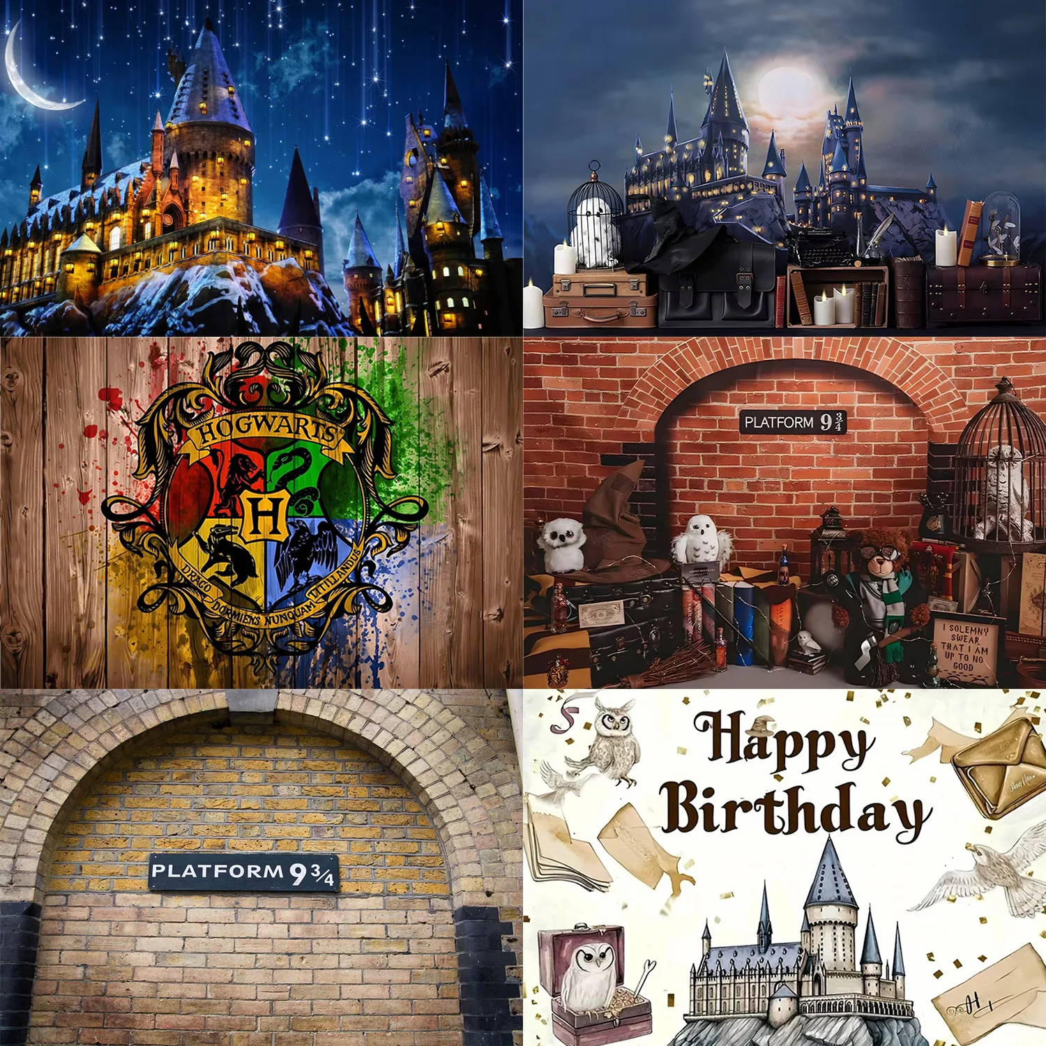 Magic School Background Photography Custom Castle Wizard Platform First Night Street Birthday Party Decoration Gift Prop Poster