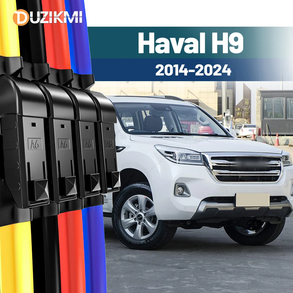 Für Great Wall Haval H9 2014-2024 2016 2017 2018 2019 2020 2021 2022 2023 2 Stück Frontscheibe Scheibenwischerblätter Rot Blau