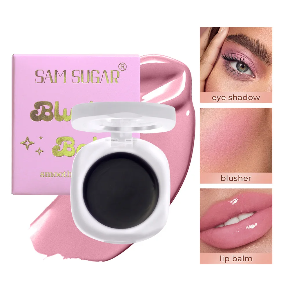 Multifunctional Color Changing Blush Cream Long Lasting Hydrating Cheek Tint Black Blush Balm Waterproof for Cheeks Lips Eyes