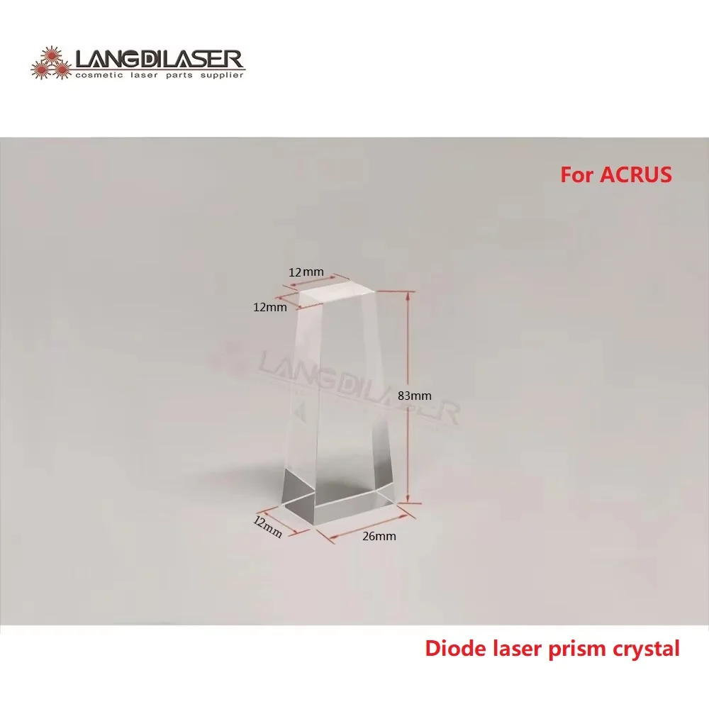 83*26(12)*12mm Prism Crystal For Diode Laser ACRUS / Material Quartz With AR@755/808/1064nm Film Coated