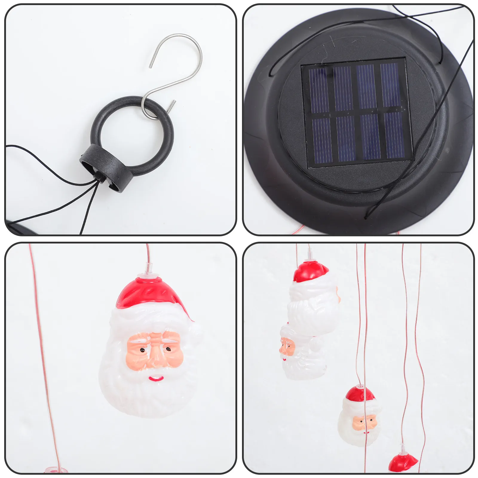1Pcs Santa Head LED Wind Bell Light Outdoor Waterproof Christmas Solar Hanging Wind Chime Lamp Solar Light LED Wind-Bell