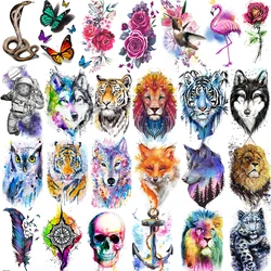 3D Watercolor Fox Temporary Tattoos Animal Sticker Fake Body Art Wasit Minimalist Tatoos For Men Waterproof Dreamcatcher Tattoo