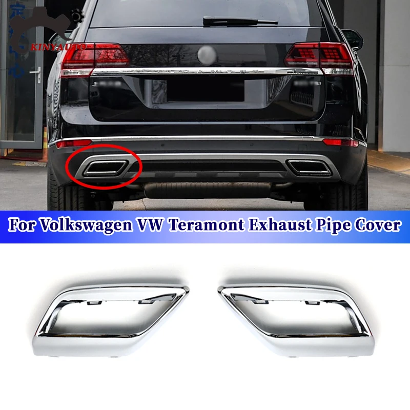 For Volkswagen VW Teramont Rear Bumper Muffler Trim Cover Rear cylinder Exhaust Pipe Frame Rear Exhaust End