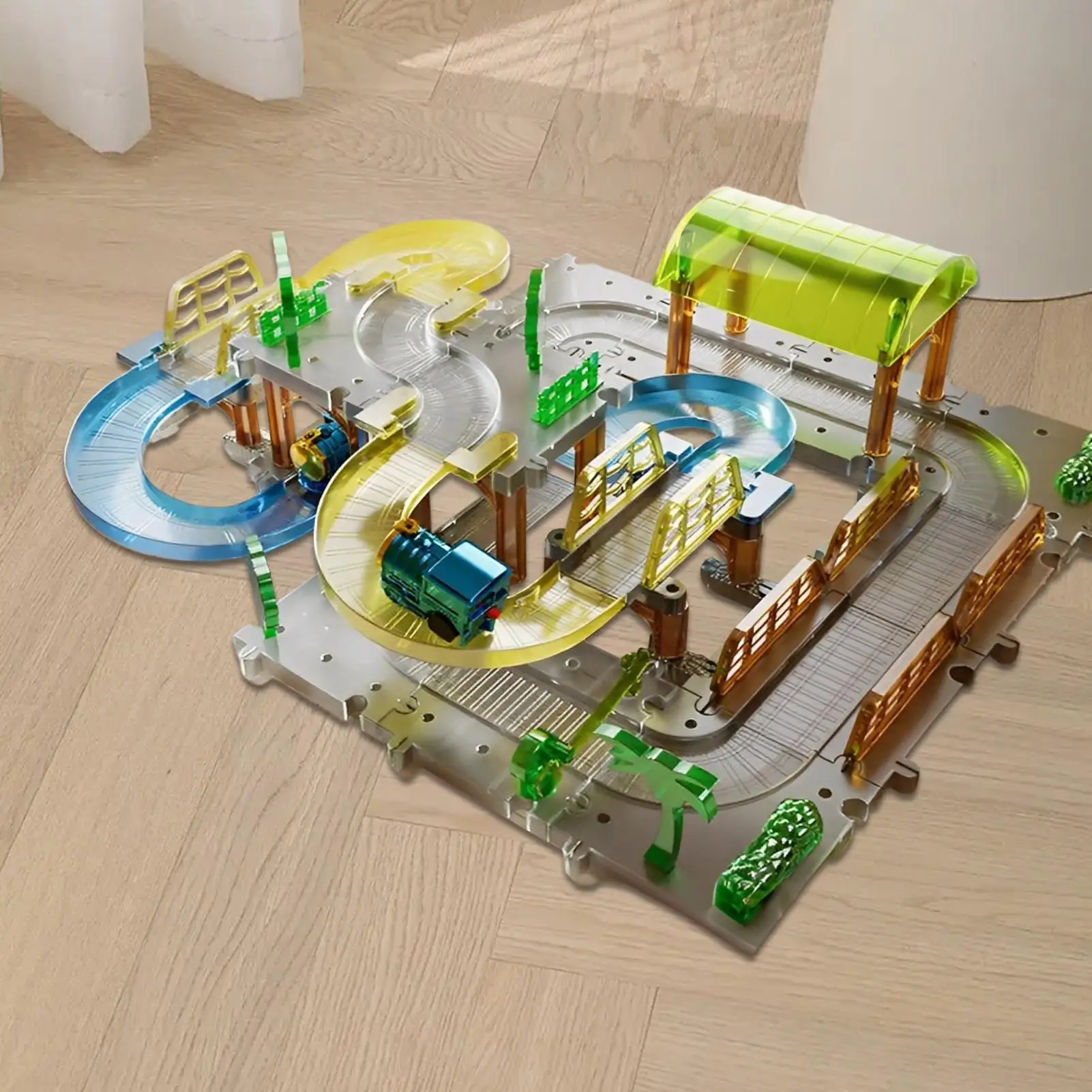 Trilhos de trem para crianças, conjunto de trem elétrico operado por bateria, brinquedo educacional para vila, fazenda, cidade, mesa interna, festa ao ar livre