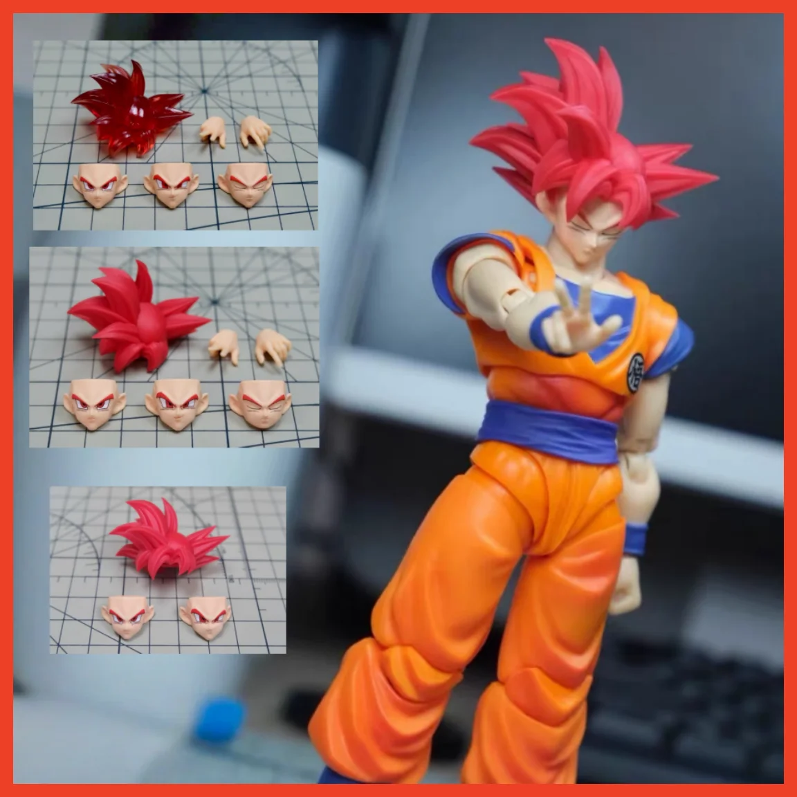 

В наличии: Фигурка Nono Dragon Ball Z SHF Super Saiyan, модель аниме-персонажа, голова красного Бога Сон Гоку, аксессуары, скульпт головы, игрушка