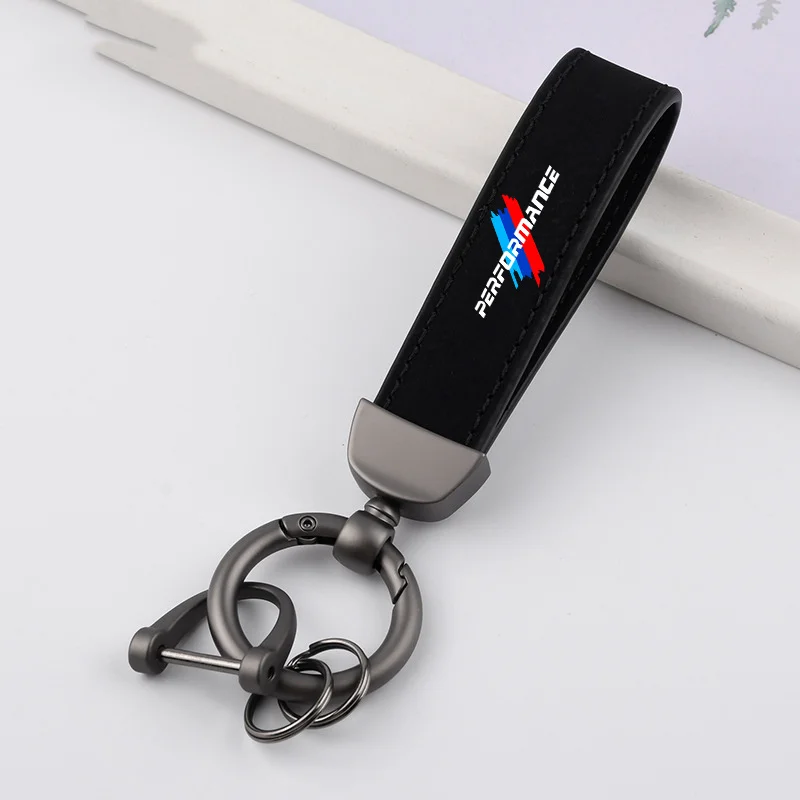 Suede Car Logo Keychain Leather Zinc Alloy Car Key Ring For BMW Performance F30 F10 E90 F20 E46 E60 E70 E39 E36 E87 X7 E92 E91