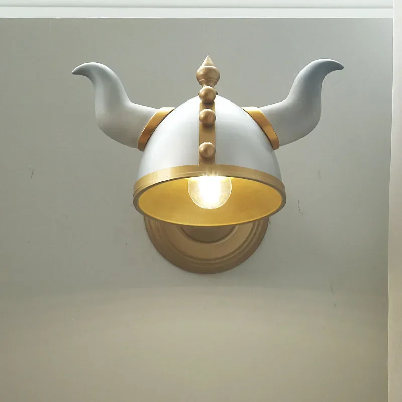 American cartoon warrior wall lamp boy bedroom children's room lamp lovely matador creative reading wall lamp