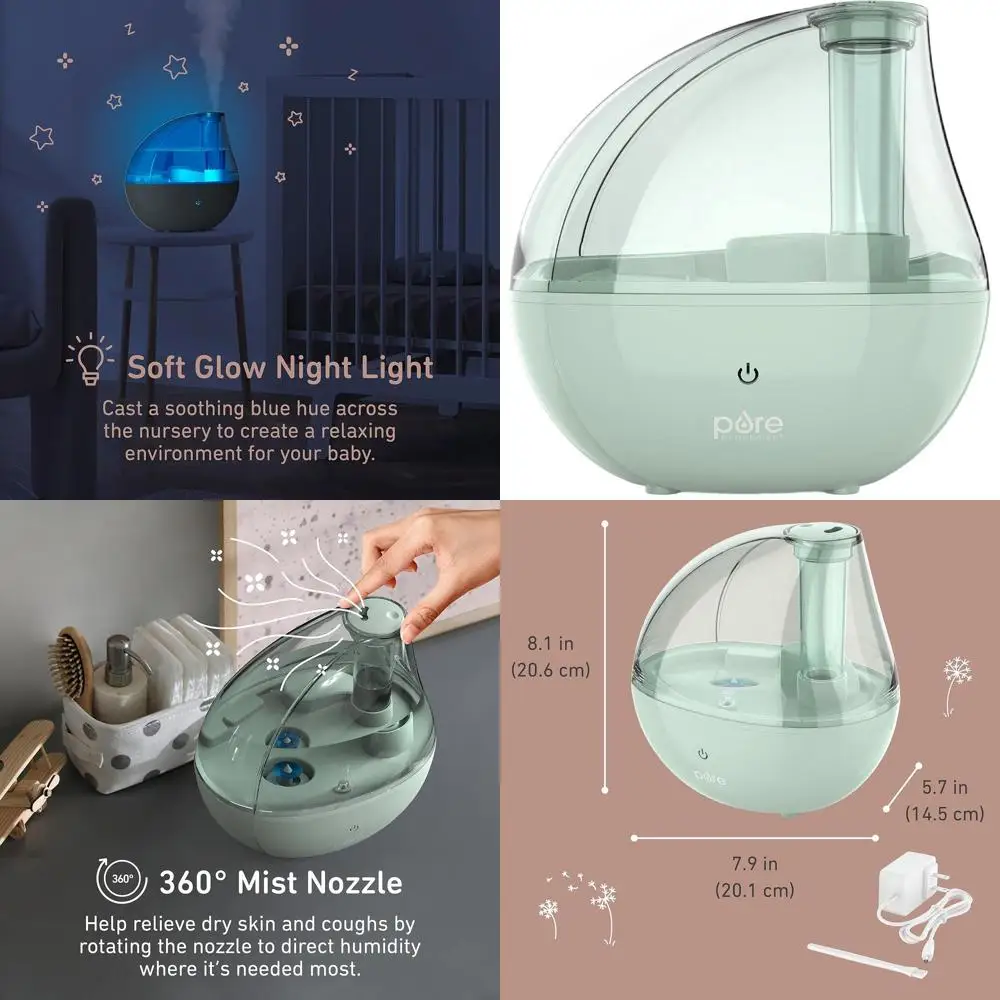 

Ультразвуковой увлажнитель воздуха с функцией ночника для детских комнат, бесшумная работа, снимает заложенность носа и кашель в детских комнатах.