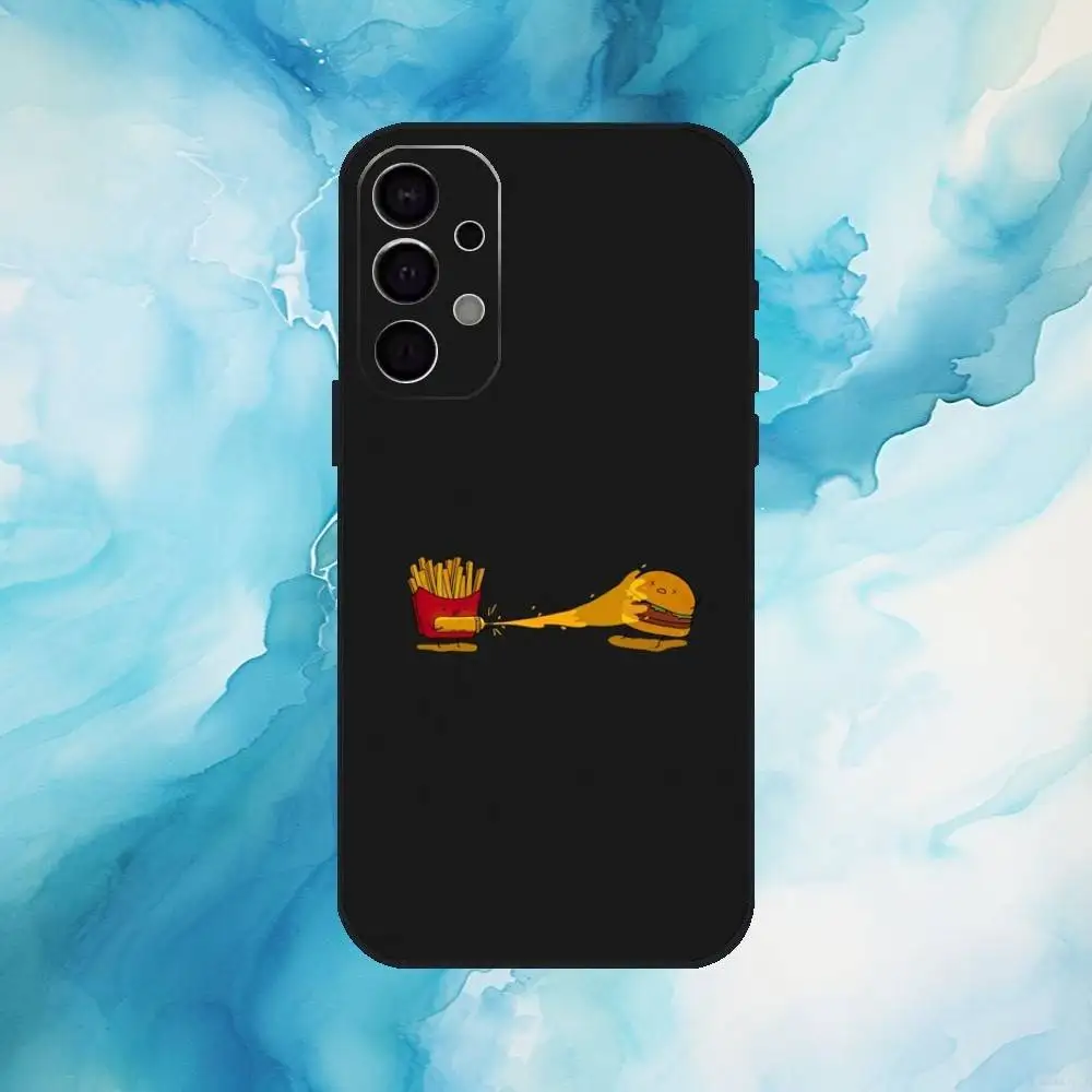 حافظة هاتف فاخرة للطعام المضحك لهاتف سامسونج S25، S24، S21، S22، S23، S30، Ultra، S20، Plus، Fe، Lite، Note، 10,9,5G غطاء أسود #4