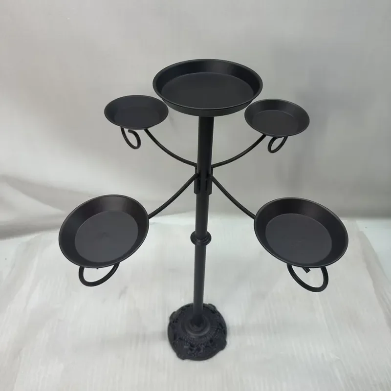 Vintage Wrought Iron Bird Bath Stand Outdoor Garden Decor Metal Freestanding Feeder Bowl for Yard Lawn Patio Backyard