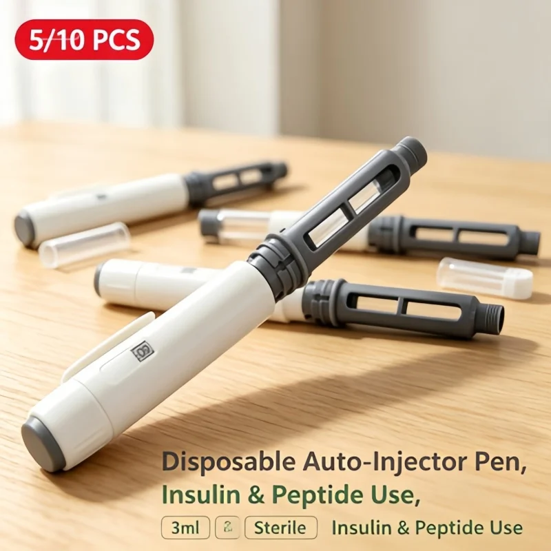 5/10Pcs Individually Sealed 3ml Empty Auto Injector Pen, Disposable Hygienic for Insulin Peptide Use