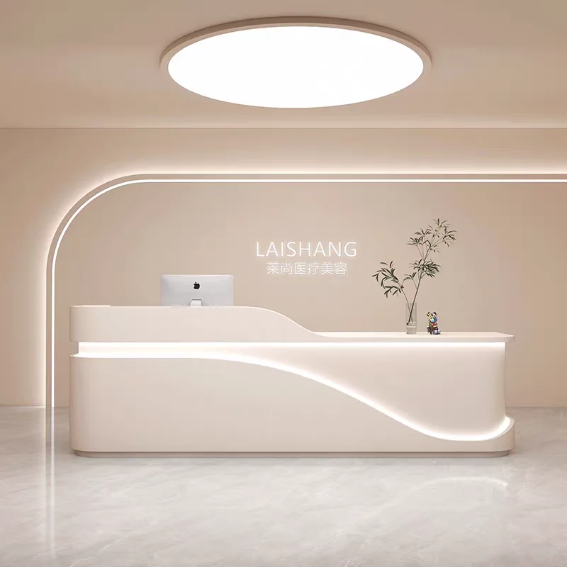 

Office Furniture Storage Front Desk Reception Counter Restaurant Long L Shaped Reception Desks Beauty Salon Mostrador Recepcion