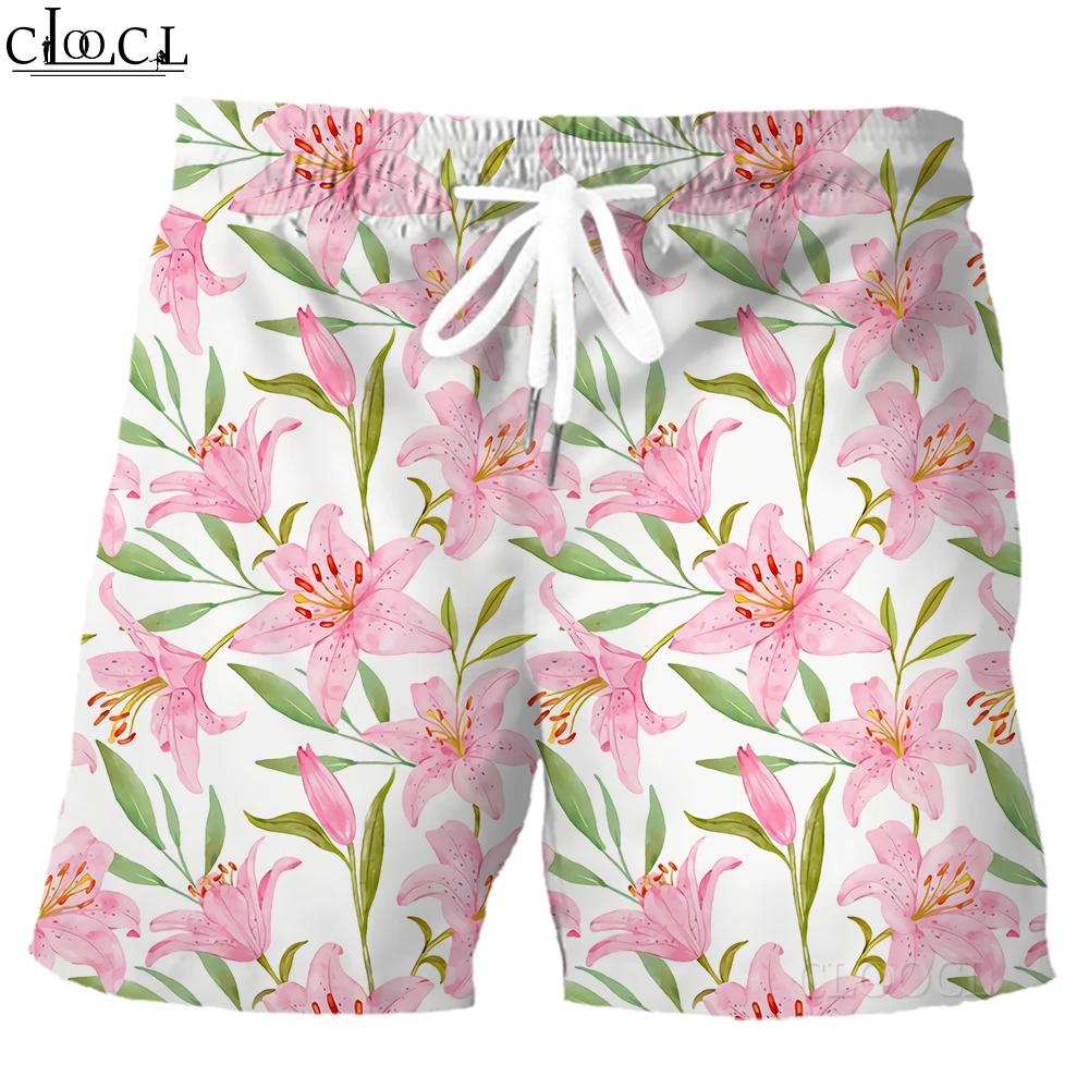 HX Hawaii Shorts Polynesian Little Floral Rose 3D Print Board Shorts Beach Pants Fashion Sportwear Men For Women Clothing