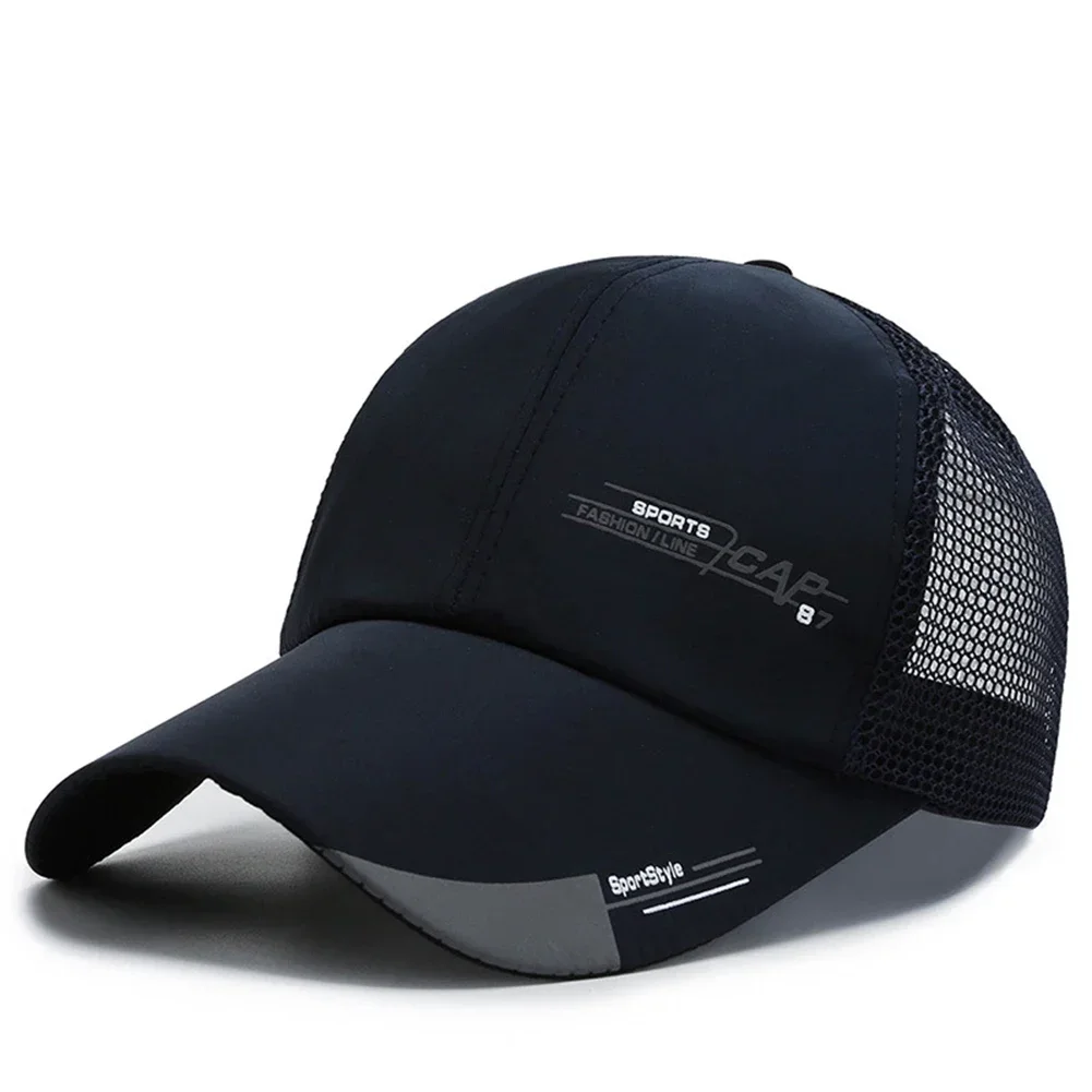 Gorra de béisbol de poliéster para hombre, gorro ajustable, transpirable, 56-60cm, 70g, para acampar, pescar y cazar