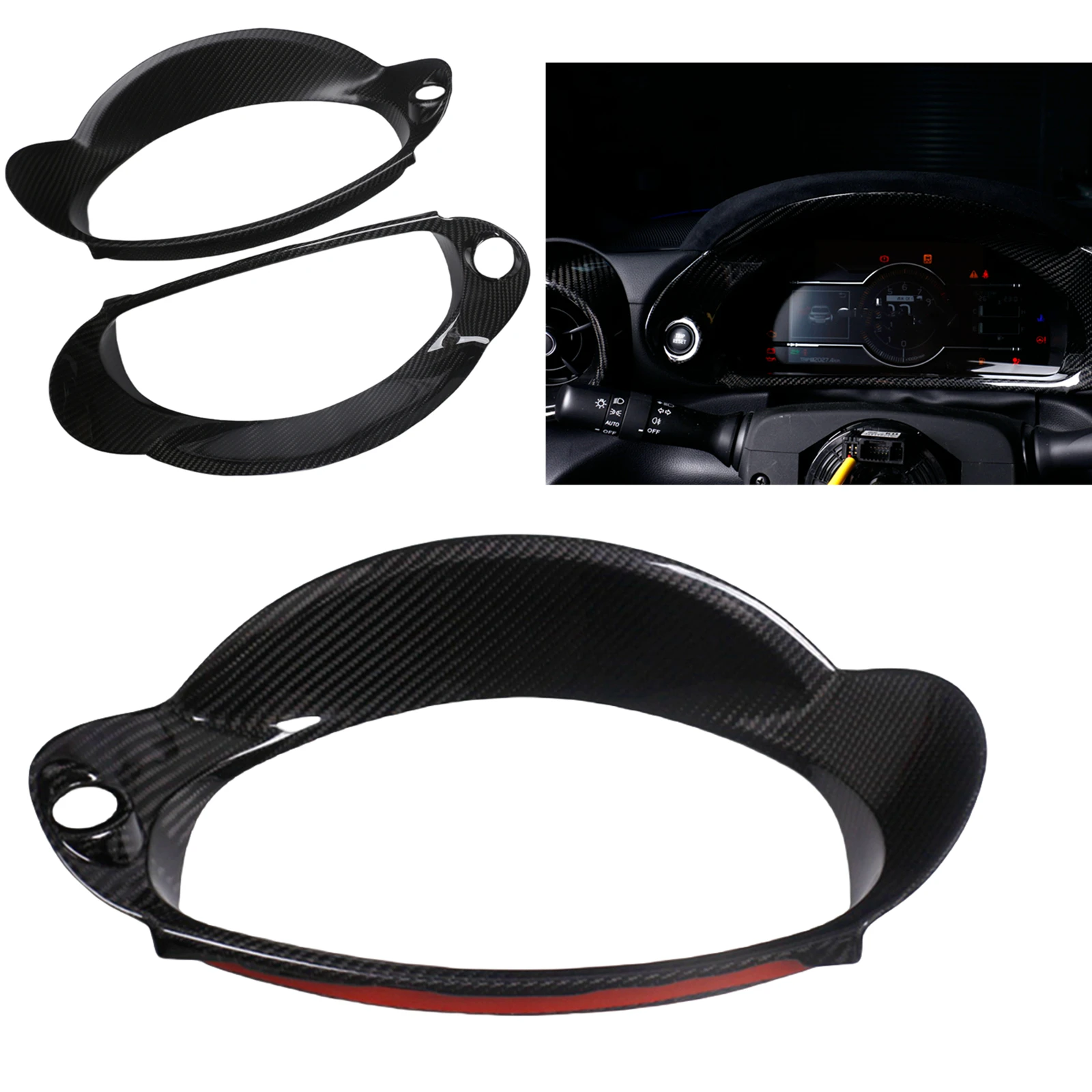 Pop Dry Carbon Fiber Dashboard Panel Gauge Pod Dash Speedo Board Decorative Cover Trim For Subaru BRZ Toyota GT86 2022-2024