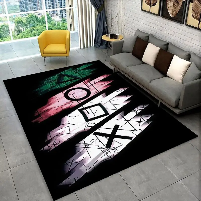 Retro Game Zone logo Controller Non-Slip Area Rug for Living Room,Bedroom,Playroom,Soft Carpet Floor Mat Home Decor Rug  Room