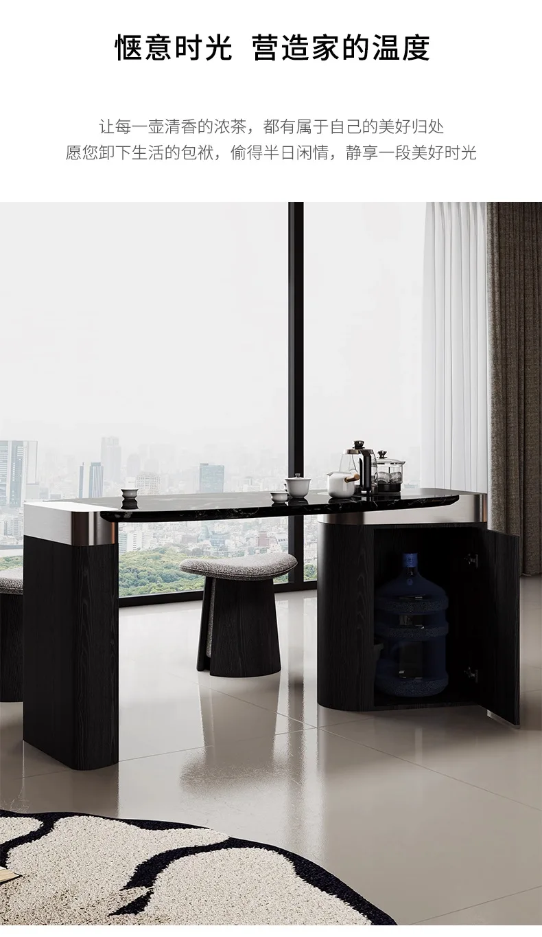 YJQ Luxury Stone High-End Tea Table for Living Room and Home Use with a Luxurious Marble Balcony Tea Table
