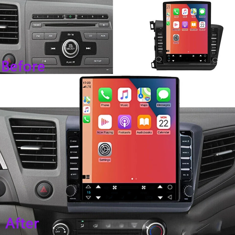 Android 15 CarPlay Auto For Honda Civic 2012 2013 2014 2015 9.7