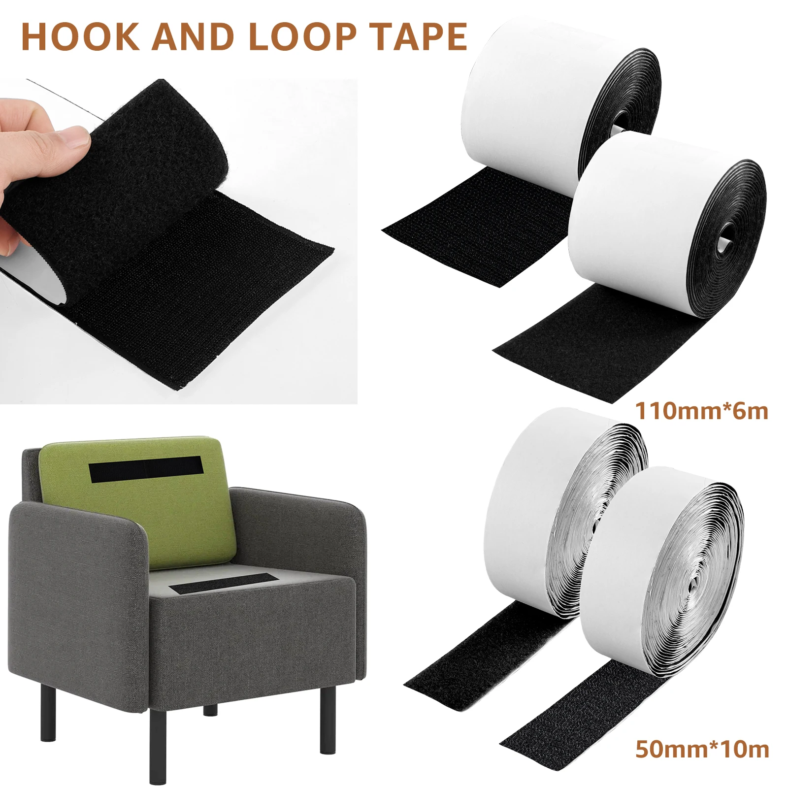 

24Pcs Hook and Loop Tape Strong Self-adhesive Fastener Tape Nylon Sticky Back Fastener Roll Non Slip Rug Grippers for DIY Craft