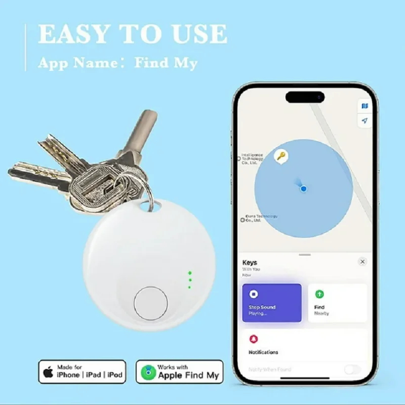 Mini Air Tag GPS Tracker para Apple Find My App, Dispositivo Anti Perder Lembrete, Chave Localizador, Rastreador sem fio, Crianças Finder