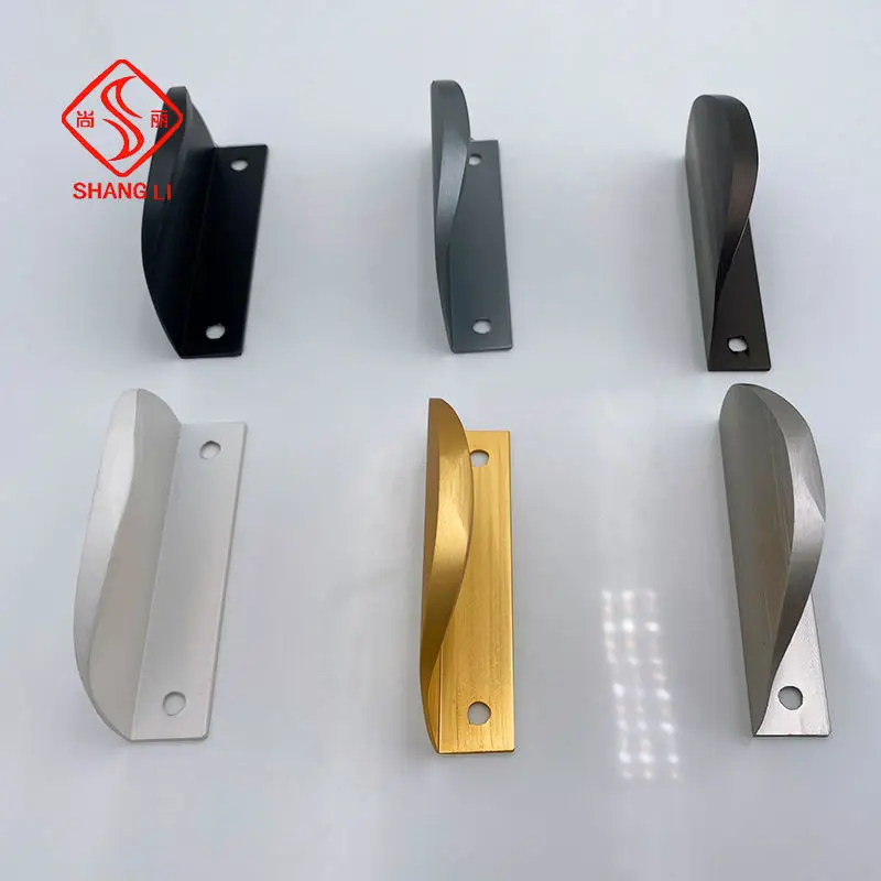 Gagang Tarik Tersembunyi Kontemporer dari Paduan Aluminium Mewah, Perlengkapan Baru untuk Lemari Dapur, Kamar Tidur, Kamar Mandi, dan Meja Rias