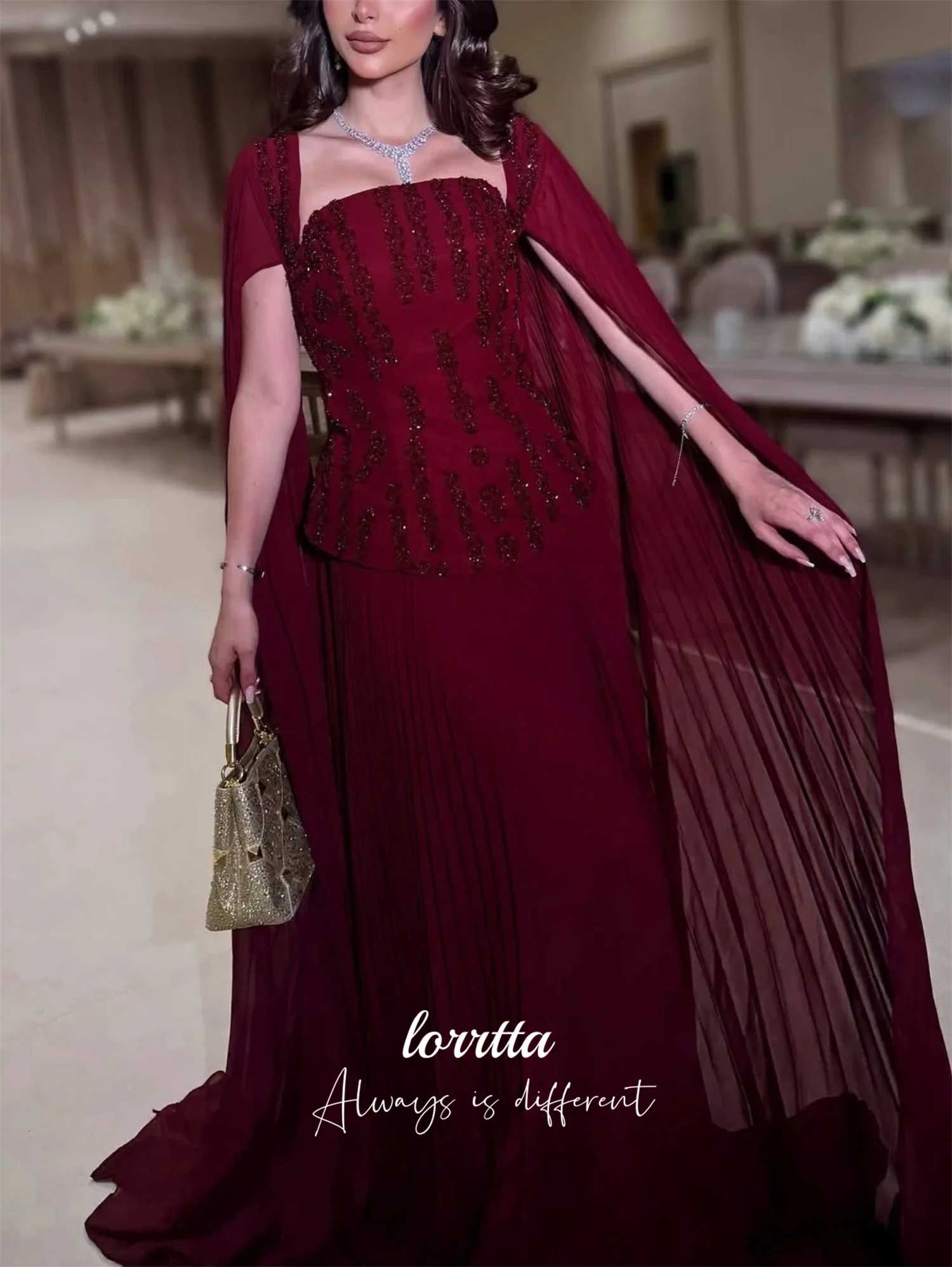 Lorrtta Customized Cocktail Dress for Luxury Party Evening Dress for Wedding Guest Elegant Claret Happy Sharon Dress Prom Dress image 2