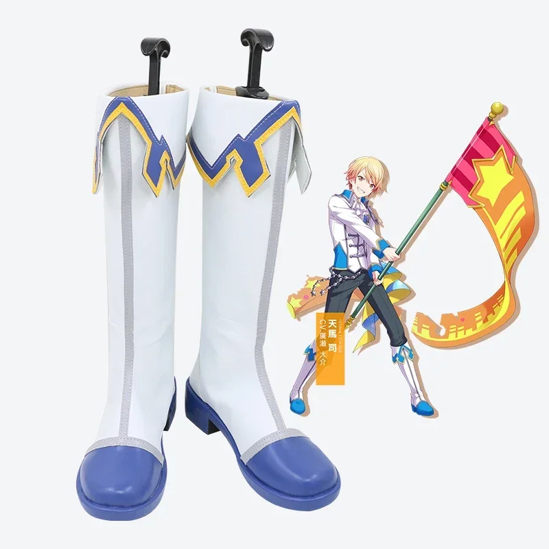 Project Sekai colorful stage feat Tenma Tsukasa anime customize cosplay shoes boots Tenma Tsukasa orange mix cosplay wig