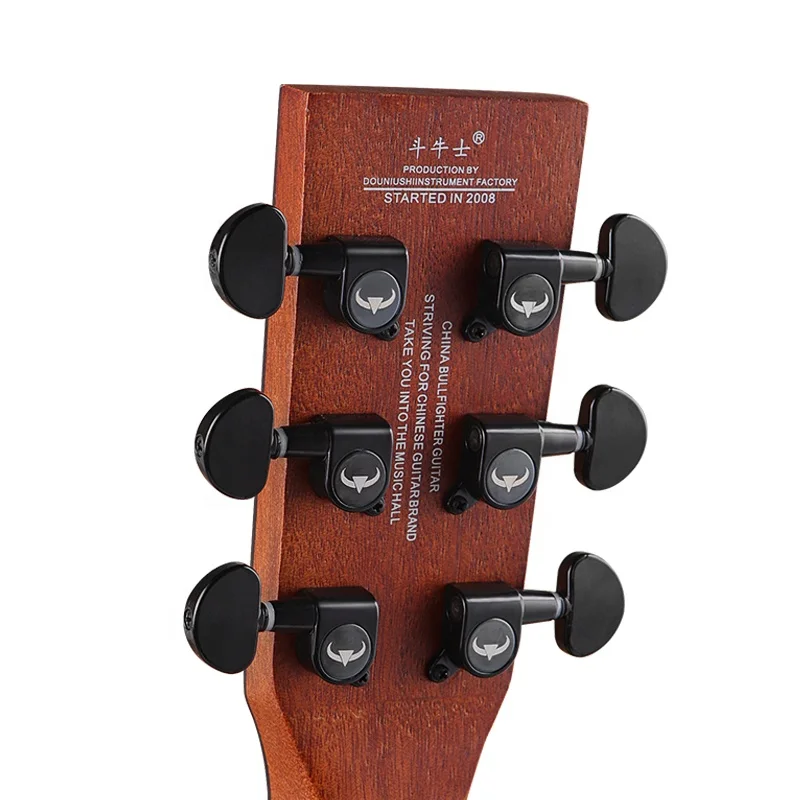 D1A 6-Saitige Akustikgitarre, Massivholz-Fichte-Decke mit Sapele-Rückseite/Seiten, Palisander-Griffbrett, 40/41 Zoll Stahlsaiten-Gitarre – Detail 4