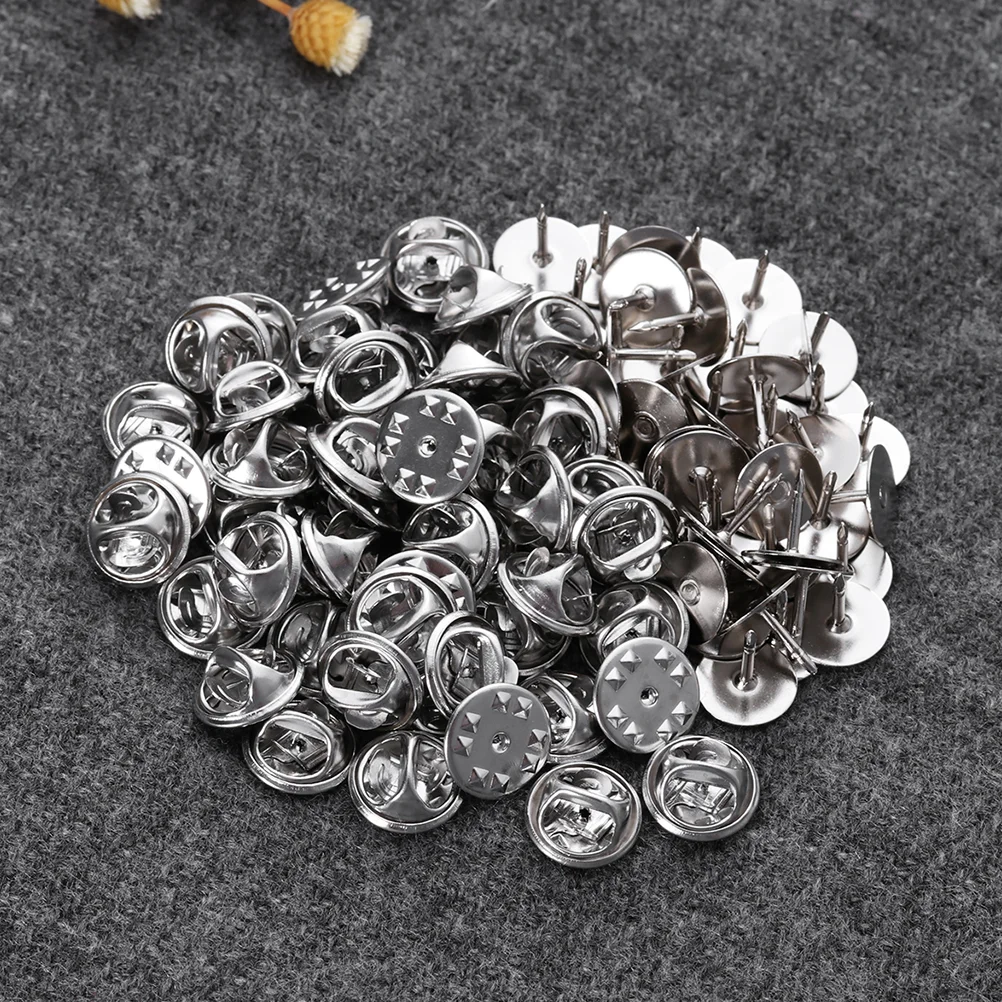 100Pcs Thorn Horse Needle Buckles Delicate Tie Tacks (Nickel Base 10mm) pins lapel pins lapel holder brooch clasps