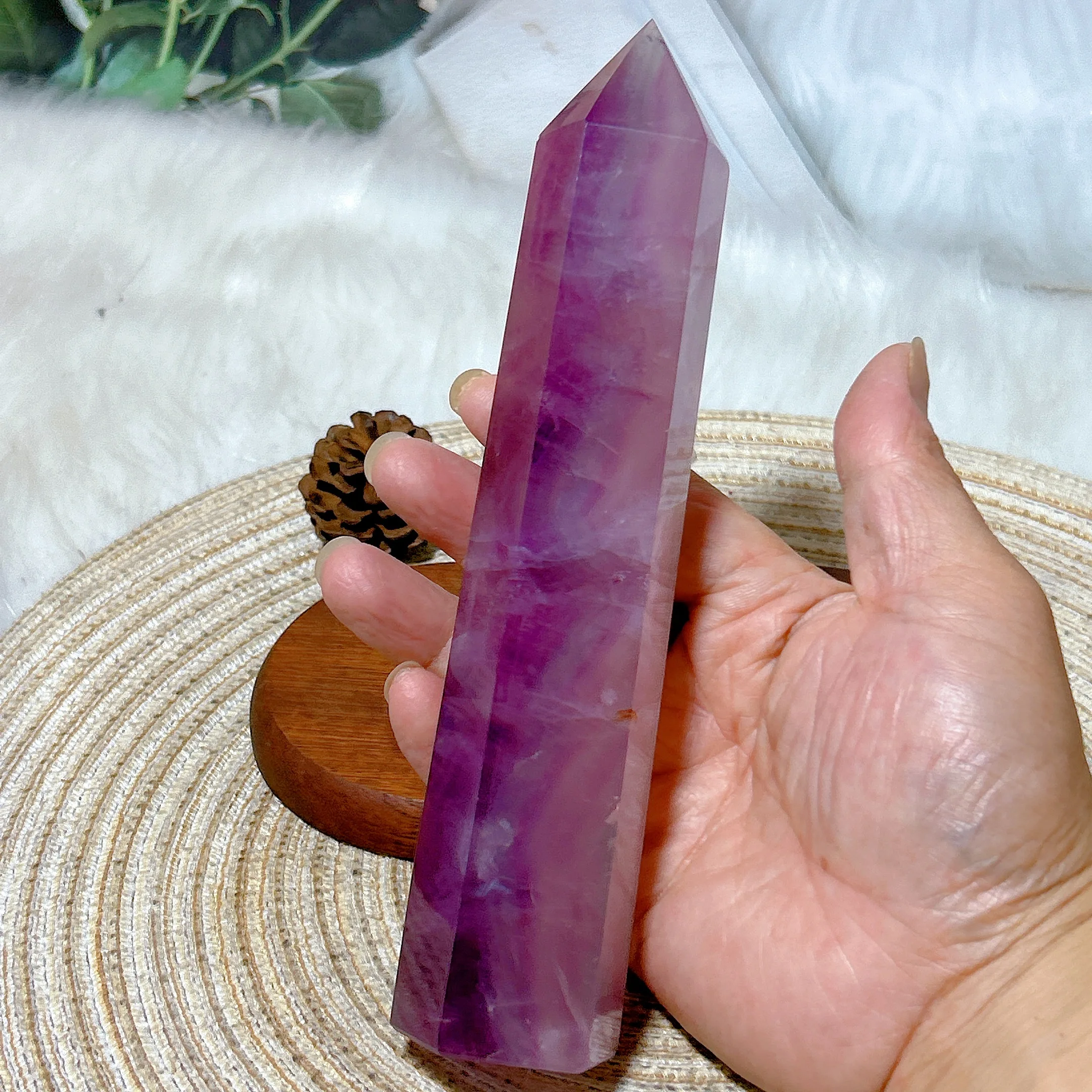 Healing Natural Crystal Purple Flourite Rainbow Big Tower Energy Mineral Ore Reiki Gemstone Home Decorations Room Decor Gift view 5