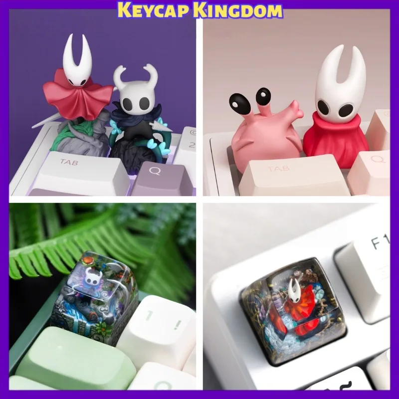 NEW Hollow Knight Cute Anime Keycap Mechanical Keyboard Resin Transparent Custom Art Keycap PC Gaming Accessories Gift Collect