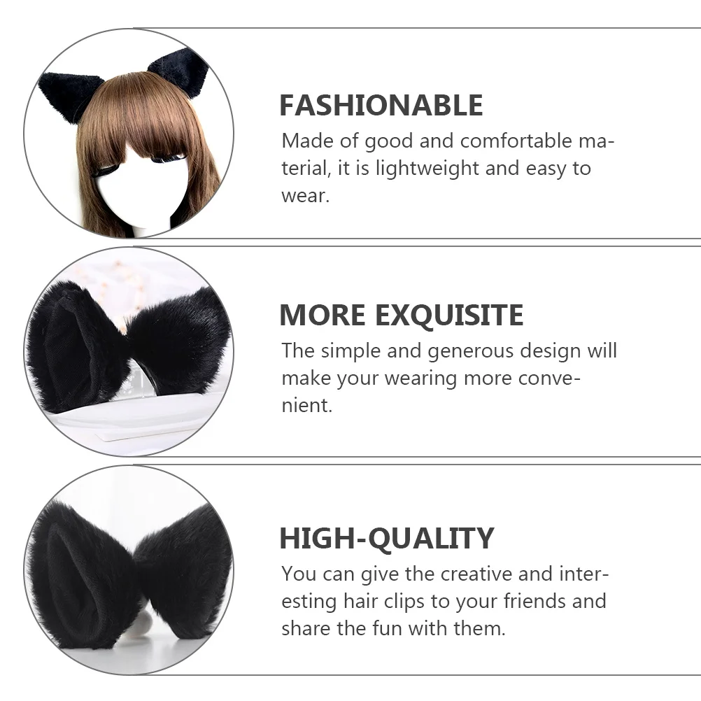 

2pcs Fox Hair Clips Lightweight Girls Hairpin For Party Cosplay Kids Headdress Cat Party Hairpin Ear Hair Accessory
