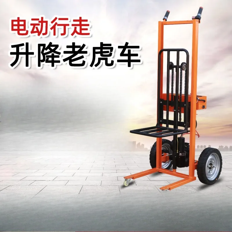 lifting small forklift, tiger car, electric walking loading and unloading truck, portable warehousing, logistics and handling view 3