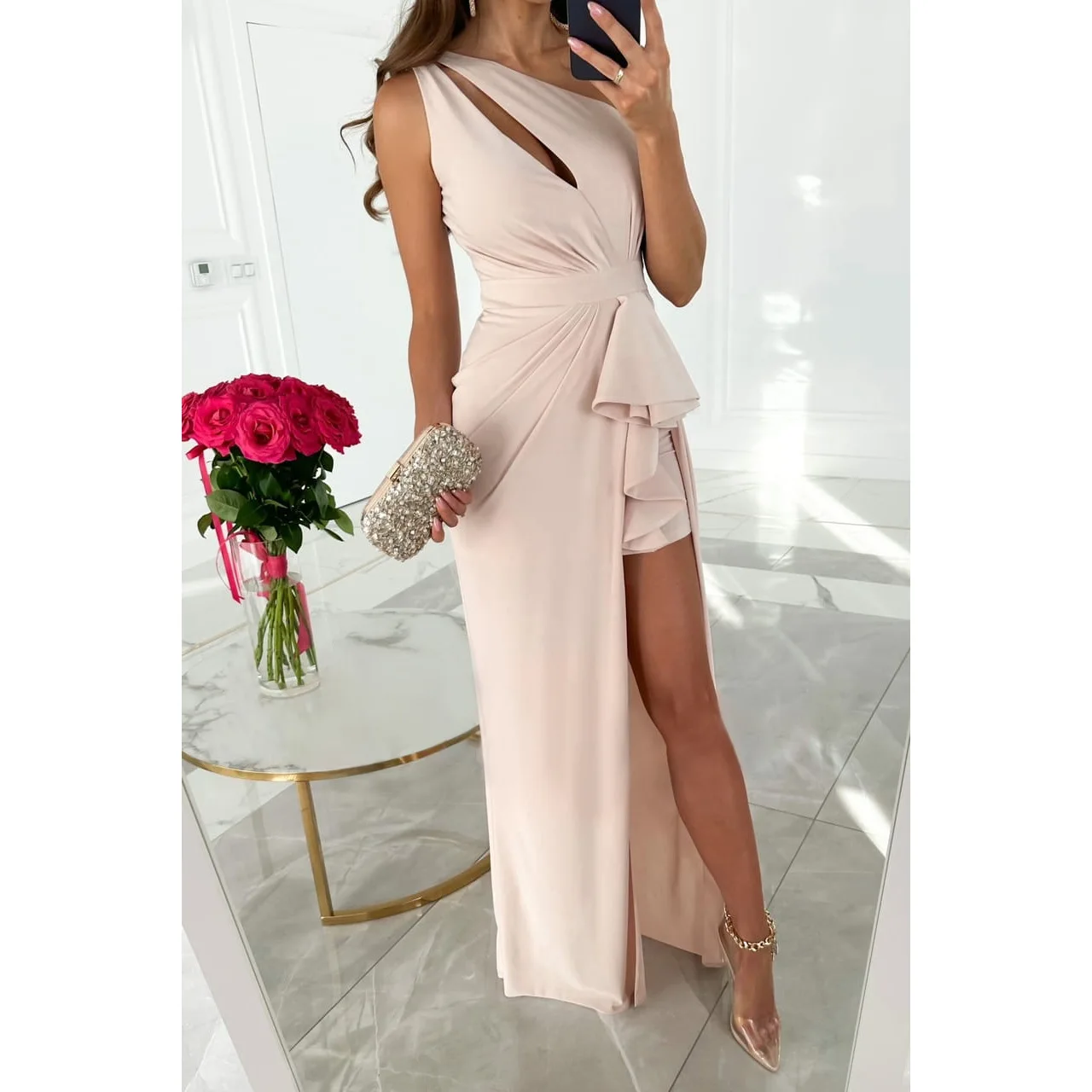 

New Sexy Off-shoulder Dress For Spring And Summer INS Casual Vacation Party Multicolor Dress