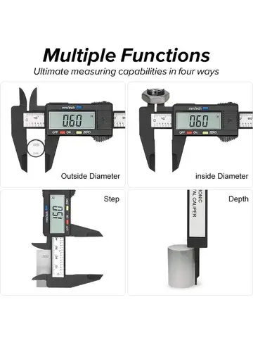 150mm 100mm Electronic Digital Caliper Carbon Fiber Dial Vernier Caliper Gauge Micrometer Measuring Tool Digital Ruler