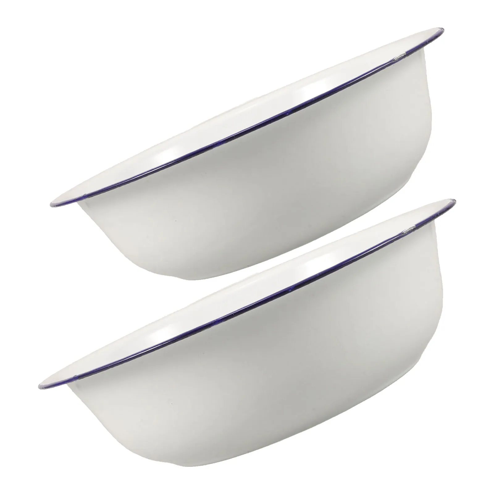 

Набор из 2 винтажных эмалированных ванночек для ног: большие, глубокие, в стиле ретро, для педикюра, спа-процедур, салонов и домашнего использования, устойчивые к царапинам