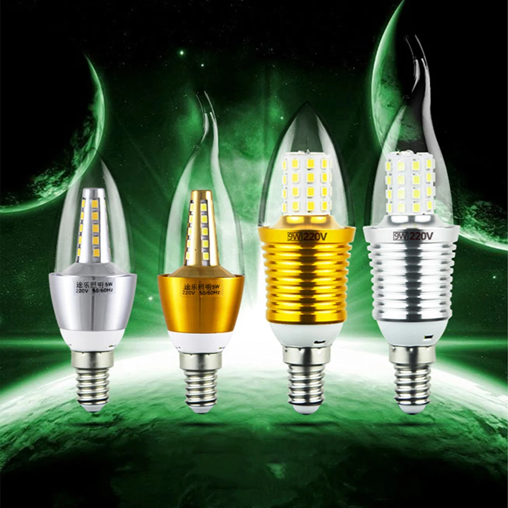 E14 LED Corn Bulbs 7W 220V E14 Base Candelabra Light Bulbs 360-degree Angle Beam LED Candle Bulbs Non-Dimmable for Room