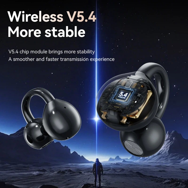 Touch Screen Bluetooth Headphones 144 Languages Real-time Translation Headphones Wireless Open Ear Clips Sports Gaming Earphone