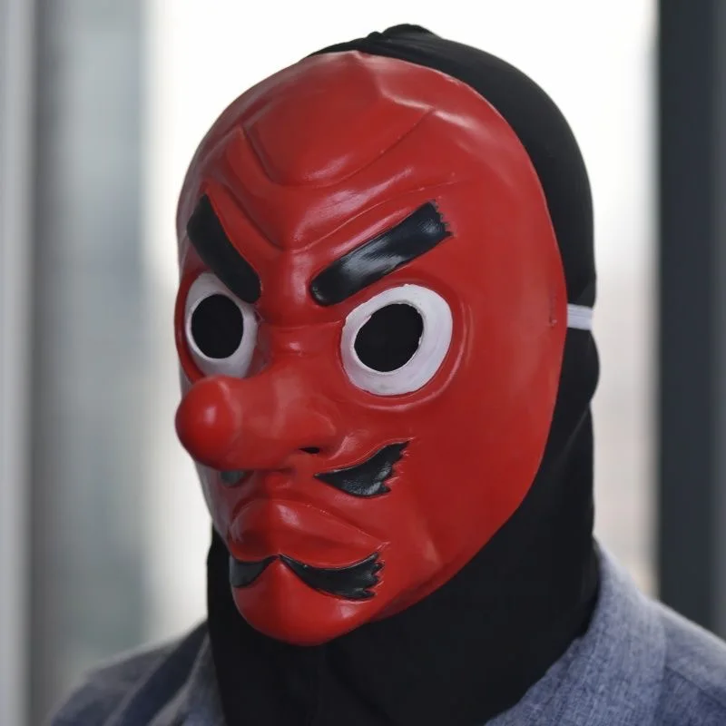 Japanese Tengu Mask Anime Kimetsu No Yaiba Urokodaki Sakonji Cosplay Latex Mask Hannya Tengu Mask for Men Halloween Party Props